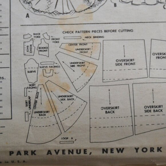1954 McCall's Fashion First Bridal Dresses Sewing Pattern 9677 SZ 14 BUST 34 - Picture 5 of 8